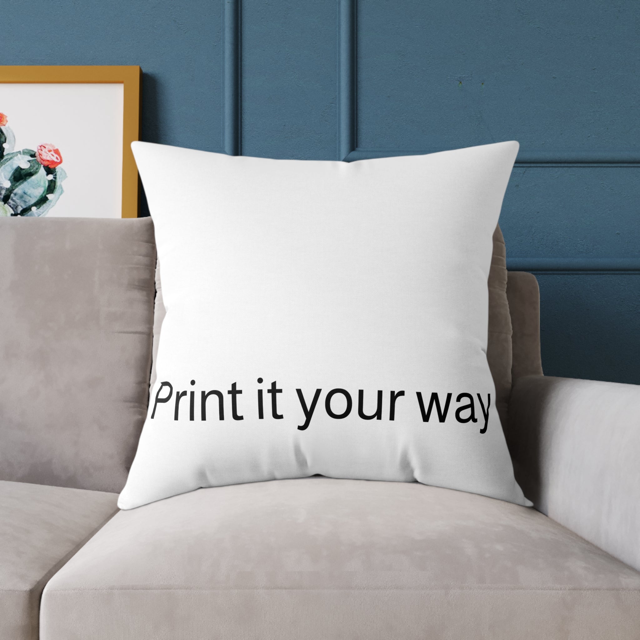 Custom Photo Square Pillow — Personalized Canvas Throw Pillow (Print It Your Way)