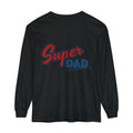 #1 Dad Foam Finger Long Sleeve Shirt — "Super Dad" Back Graphic