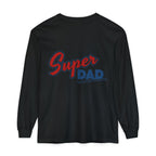 #1 Dad Foam Finger Long Sleeve Shirt — "Super Dad" Back Graphic