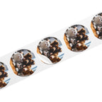 Round Pet Photo Sticker Roll — Custom Cute Cats & Dogs Label Stickers (Round)