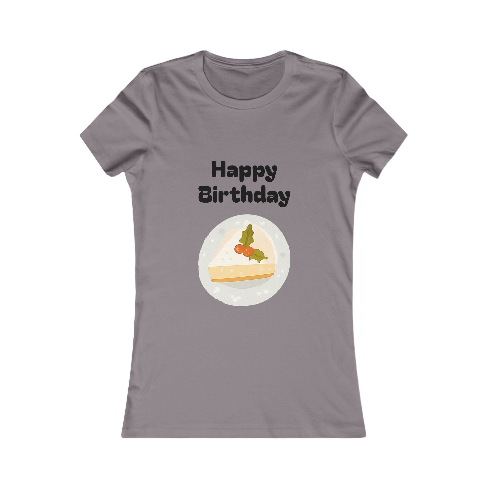 Birthday Slice Tee — "Happy Birthday" Cake Graphic Women's Shirt