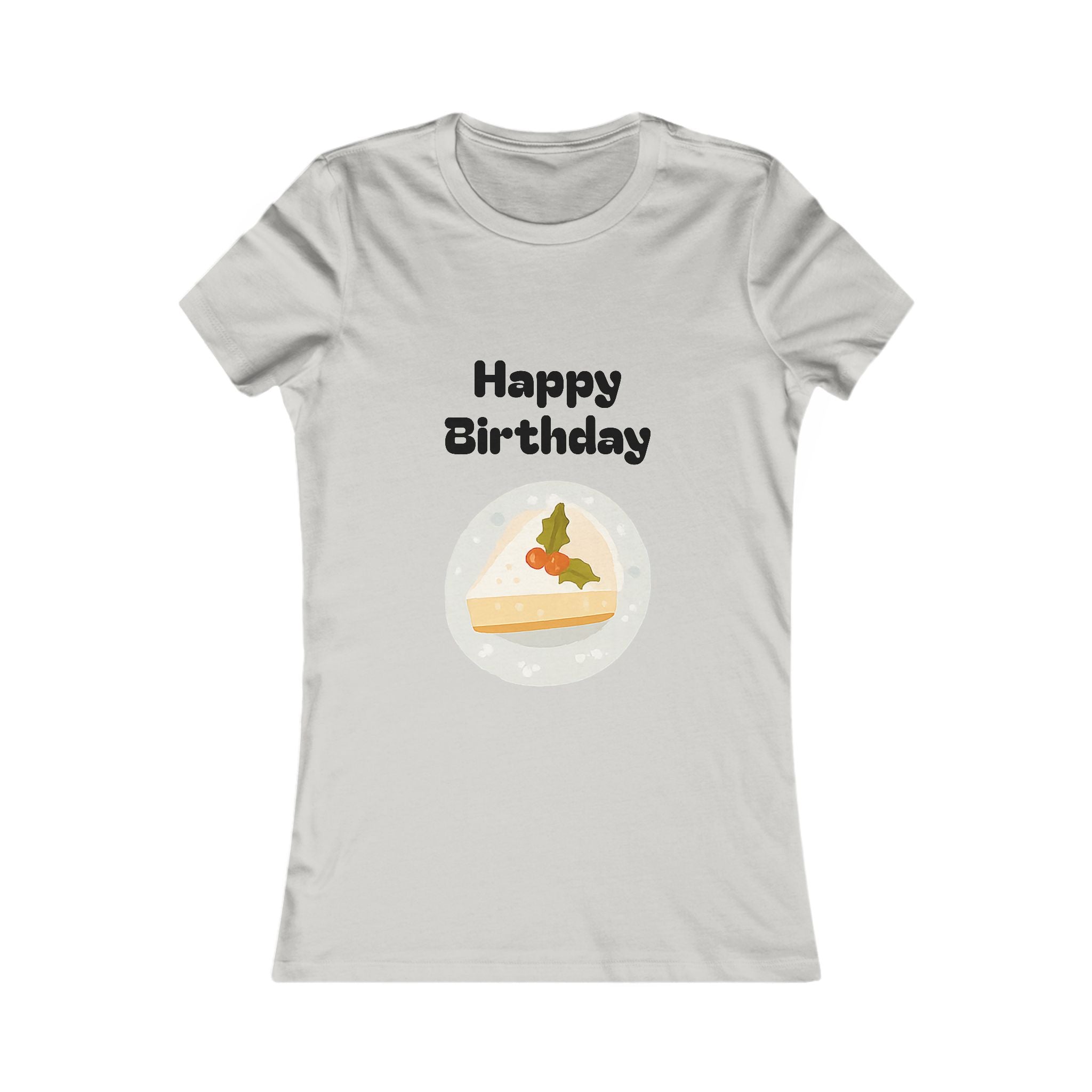 Birthday Slice Tee — "Happy Birthday" Cake Graphic Women's Shirt