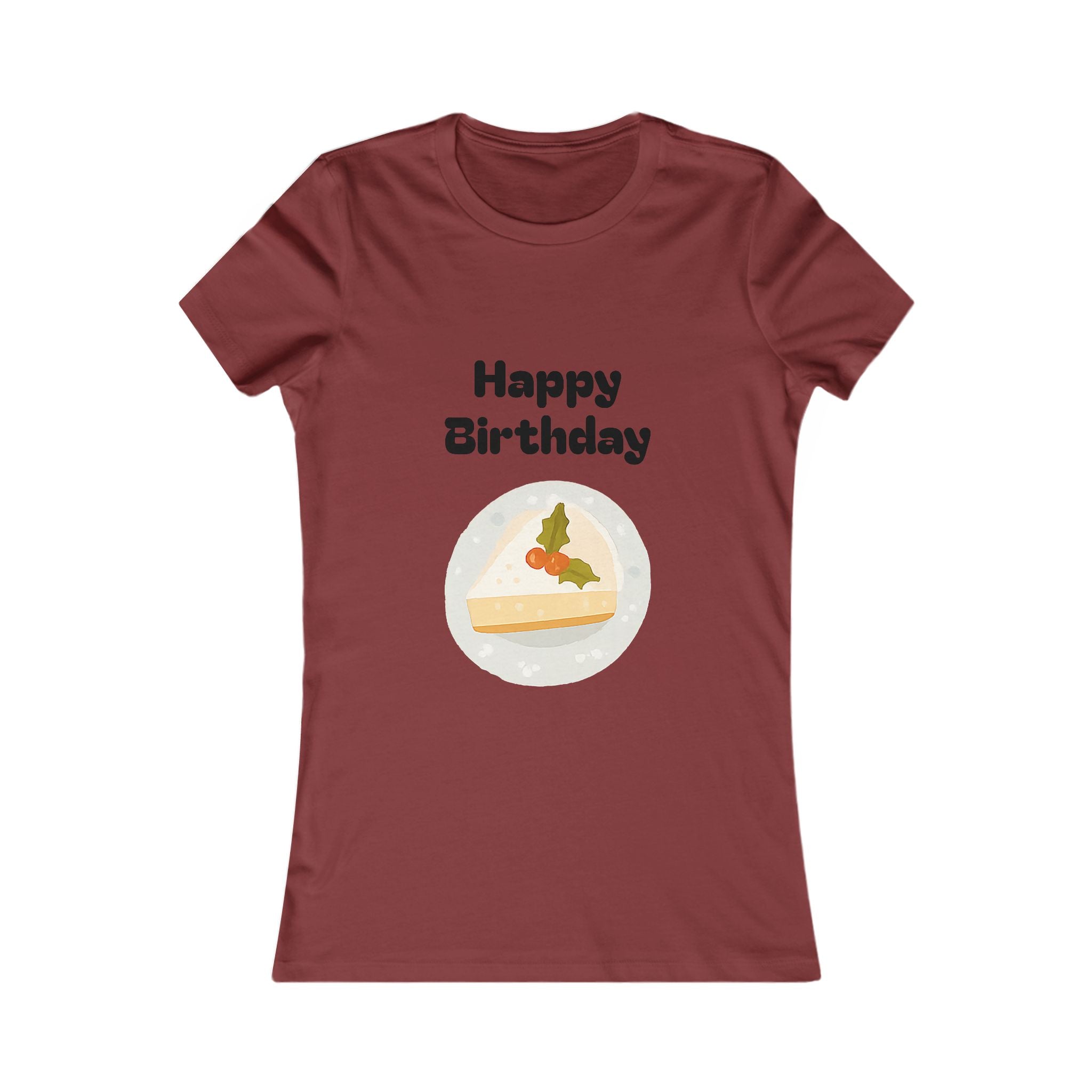 Birthday Slice Tee — "Happy Birthday" Cake Graphic Women's Shirt