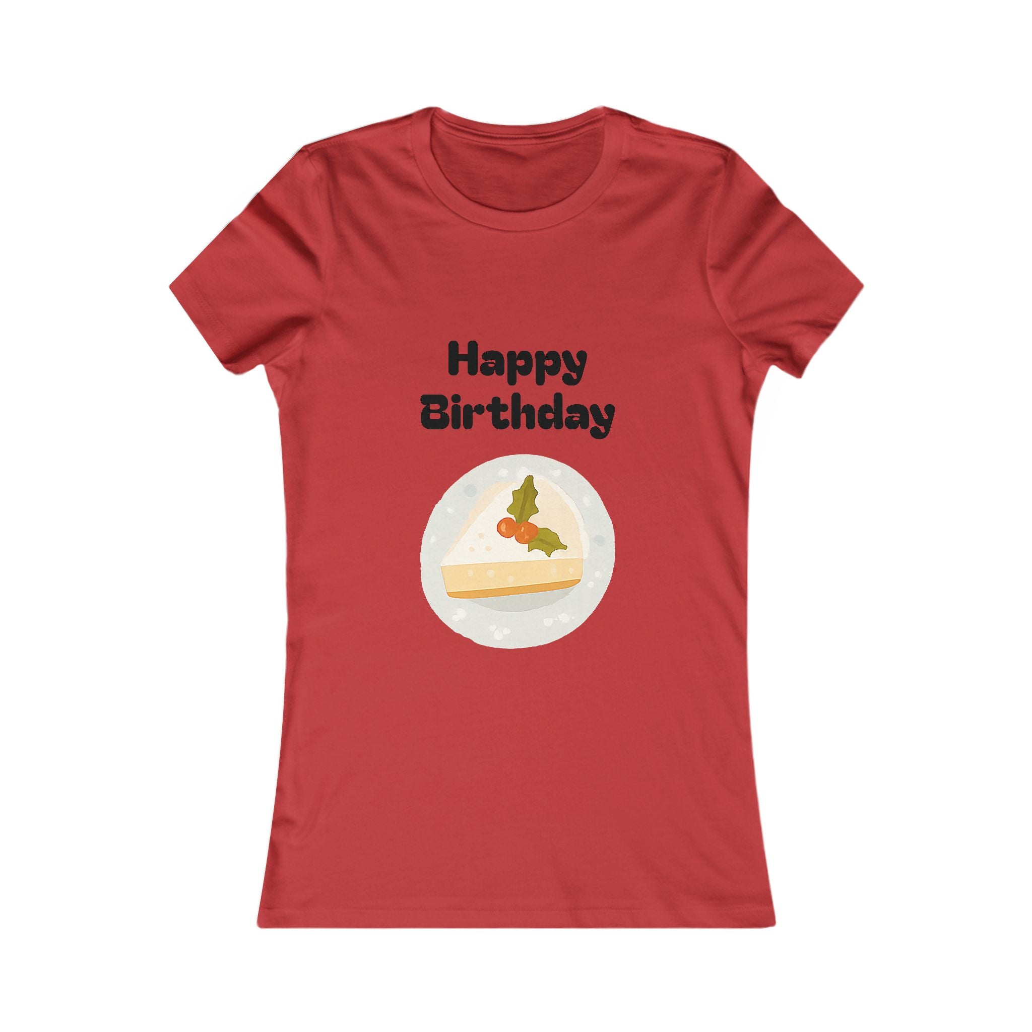 Birthday Slice Tee — "Happy Birthday" Cake Graphic Women's Shirt