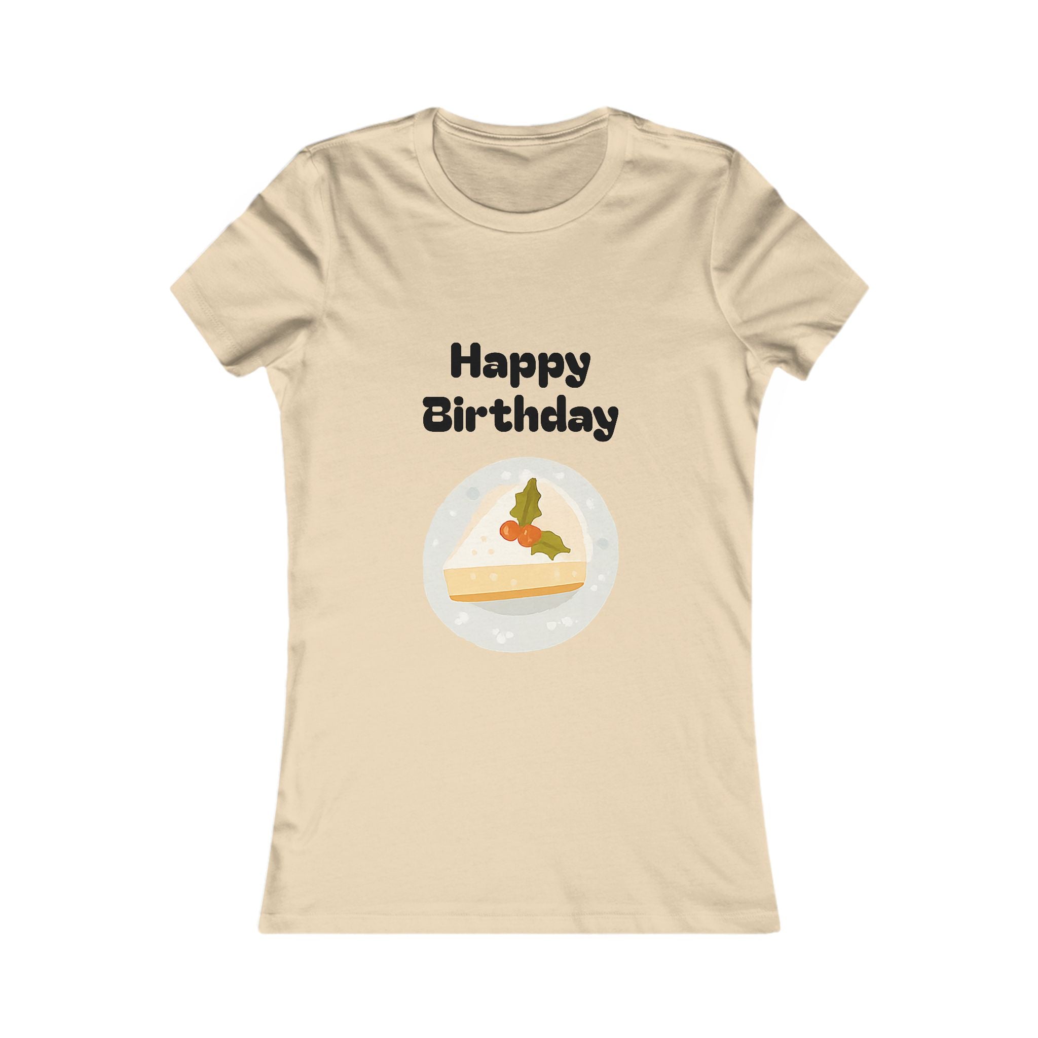 Birthday Slice Tee — "Happy Birthday" Cake Graphic Women's Shirt