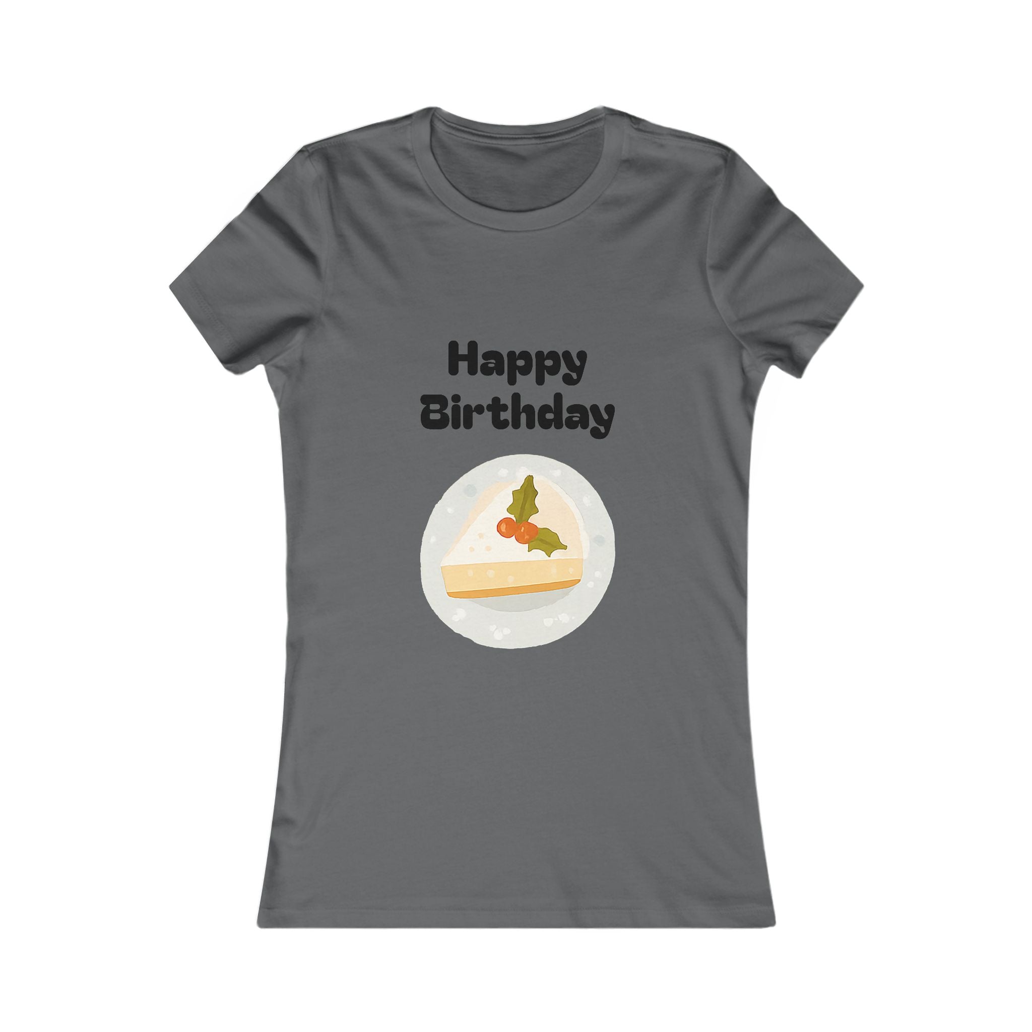 Birthday Slice Tee — "Happy Birthday" Cake Graphic Women's Shirt