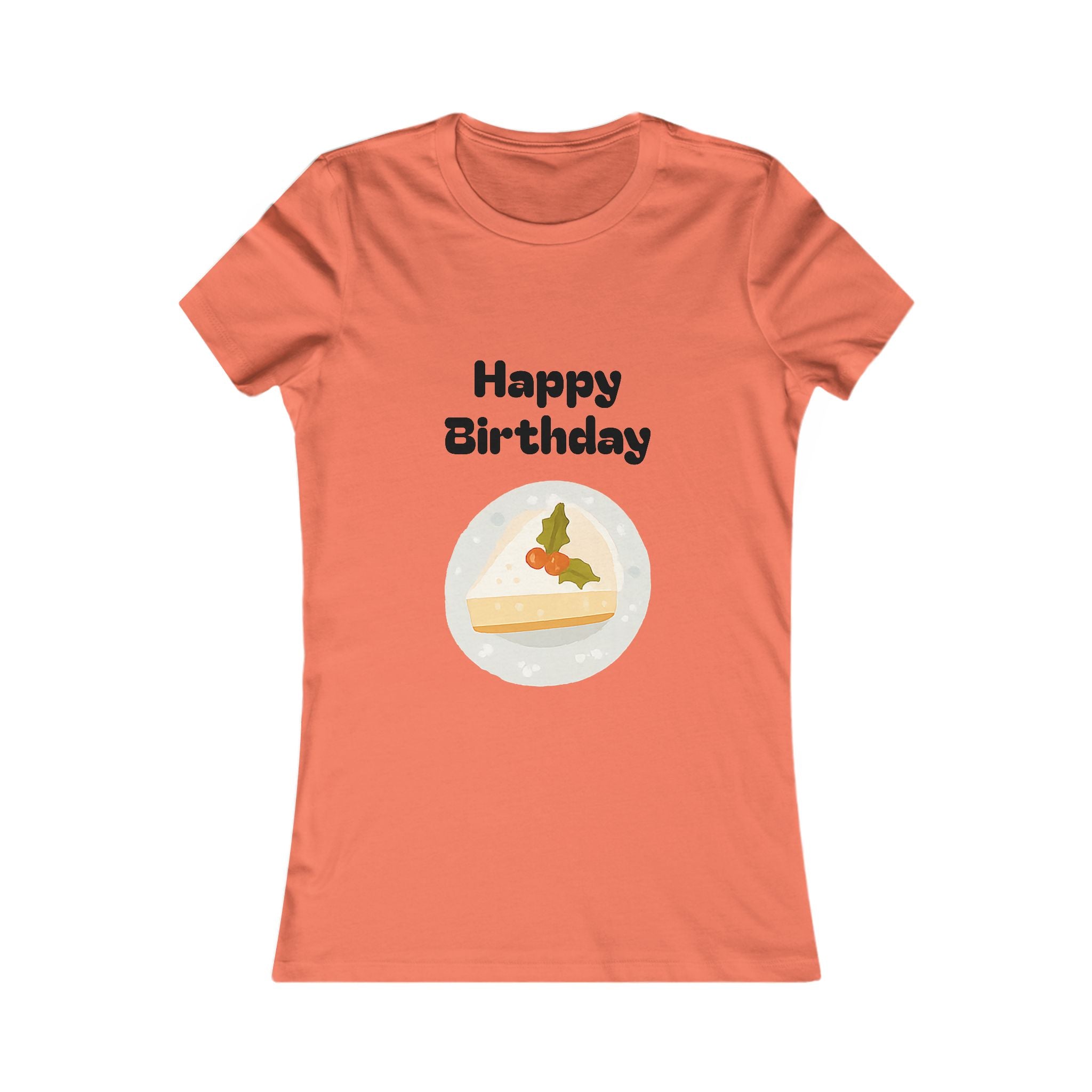 Birthday Slice Tee — "Happy Birthday" Cake Graphic Women's Shirt