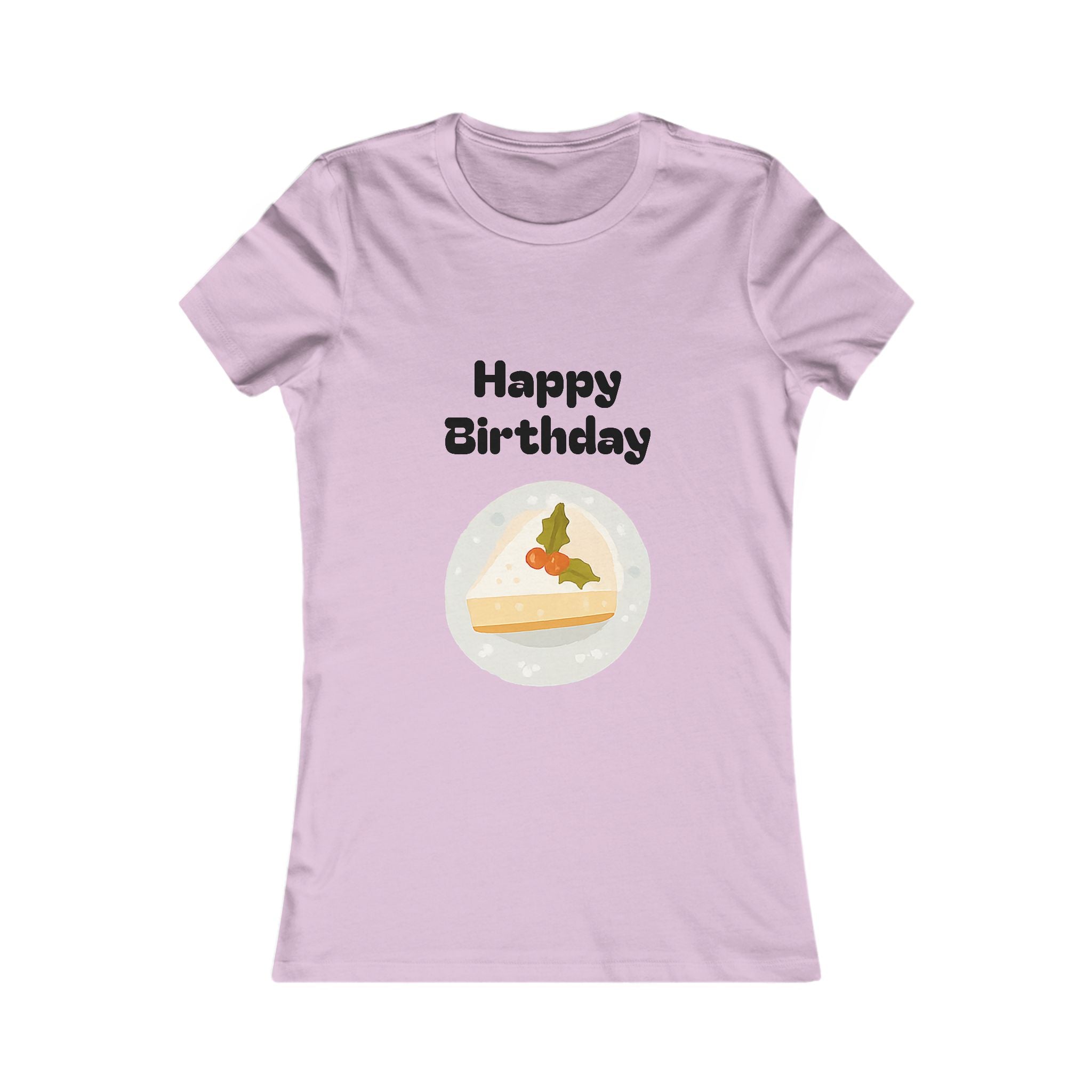 Birthday Slice Tee — "Happy Birthday" Cake Graphic Women's Shirt