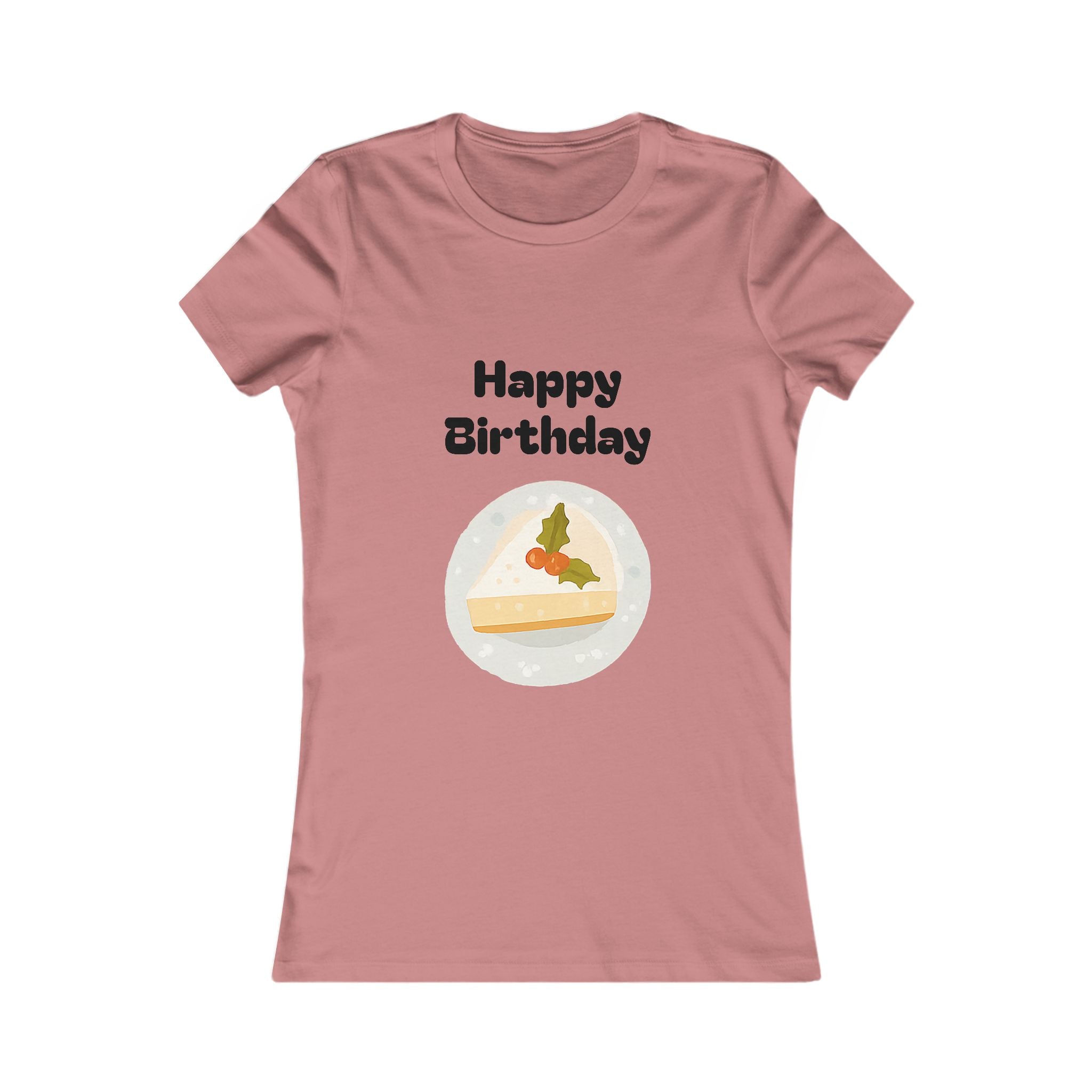 Birthday Slice Tee — "Happy Birthday" Cake Graphic Women's Shirt