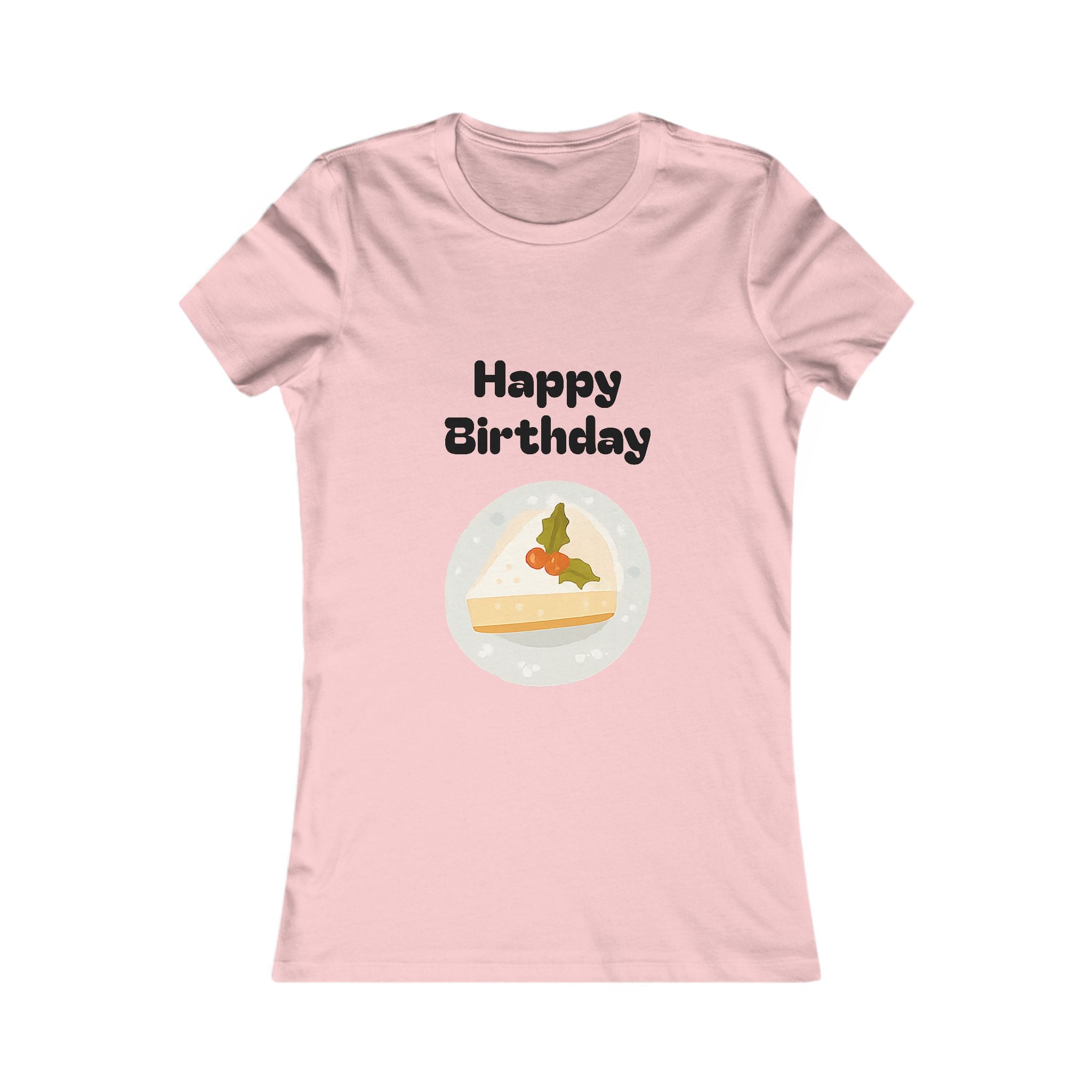 Birthday Slice Tee — "Happy Birthday" Cake Graphic Women's Shirt