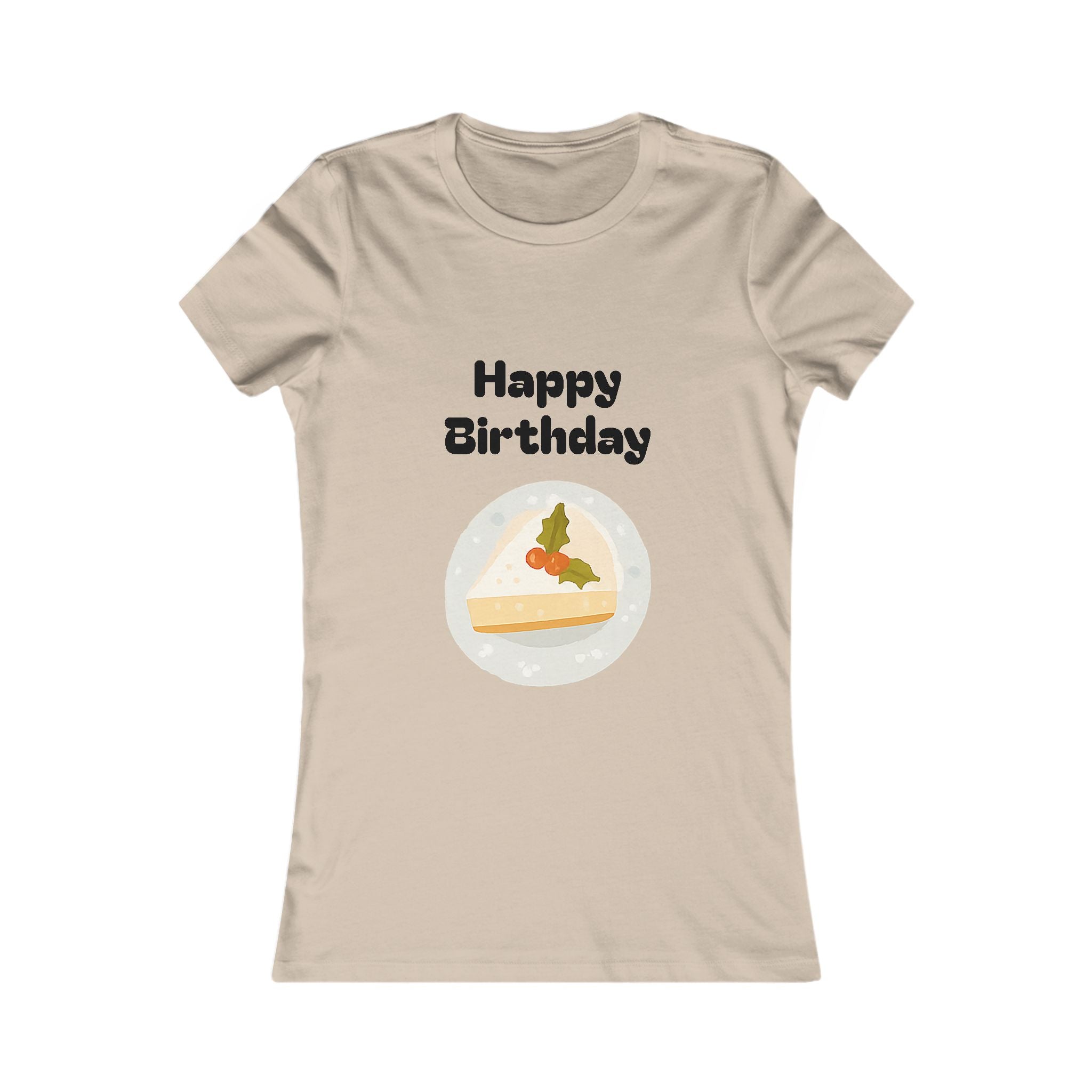 Birthday Slice Tee — "Happy Birthday" Cake Graphic Women's Shirt