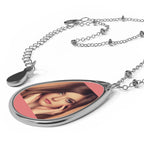 Oval Photo Pendant Necklace — Personalized Teardrop Locket Necklace