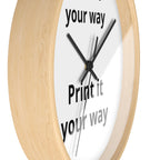 Minimalist "Print It Your Way" Wall Clock — Modern Monochrome Home Decor