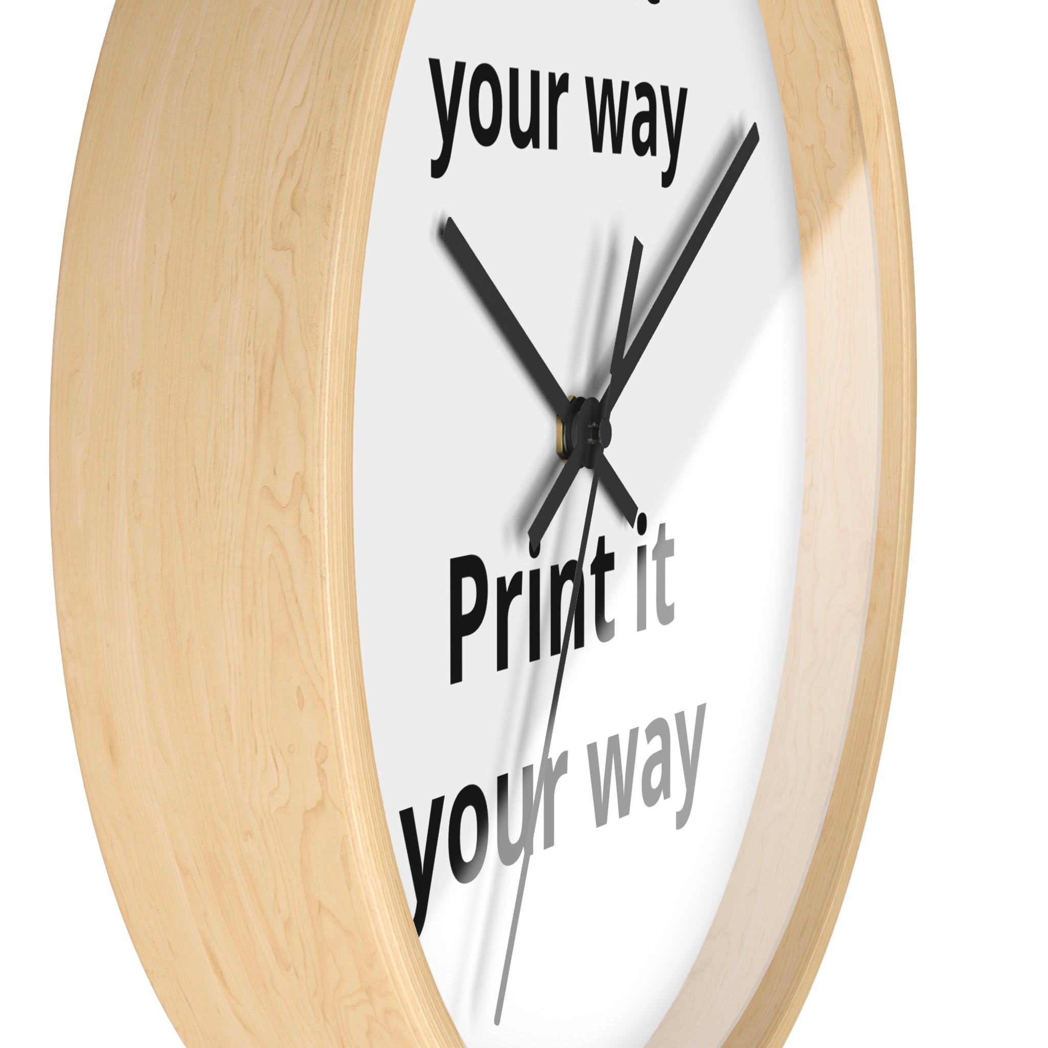 Minimalist "Print It Your Way" Wall Clock — Modern Monochrome Home Decor