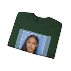 Graphic Crewneck Sweatshirt — Portrait Photo Print with Quote