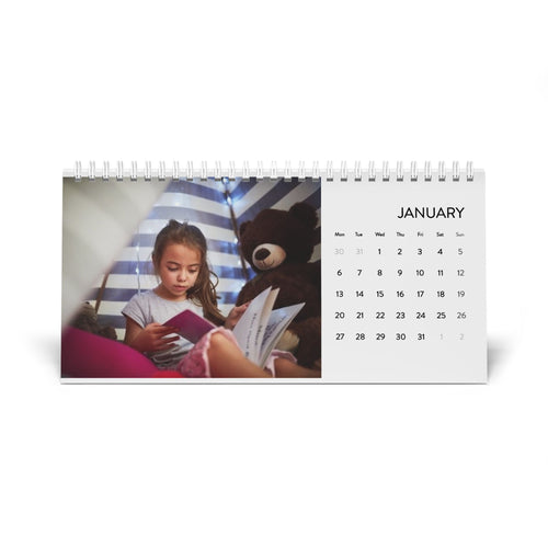 2025 Photo Desk Calendar – 12-Month Grid Layout, Personalized Family Memories