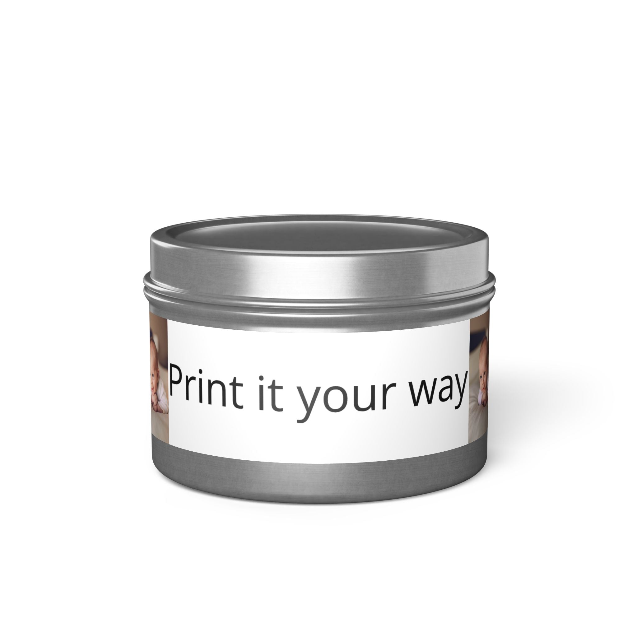 Personalized Tin Candle — Custom Photo & Text Scented Candle Gift