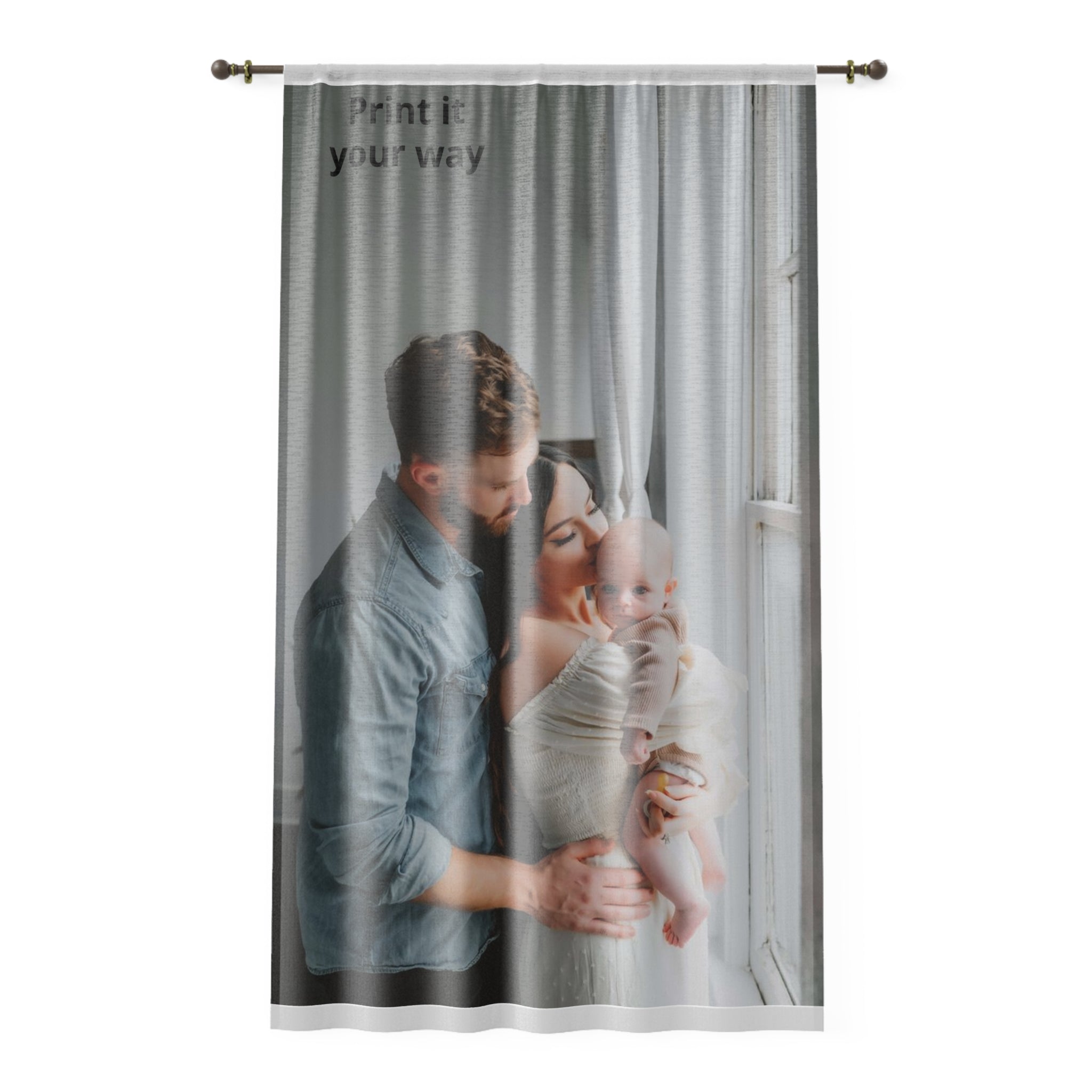 Window Curtain – Custom Photo Family Portrait Sheer Curtain ("Print it your way")