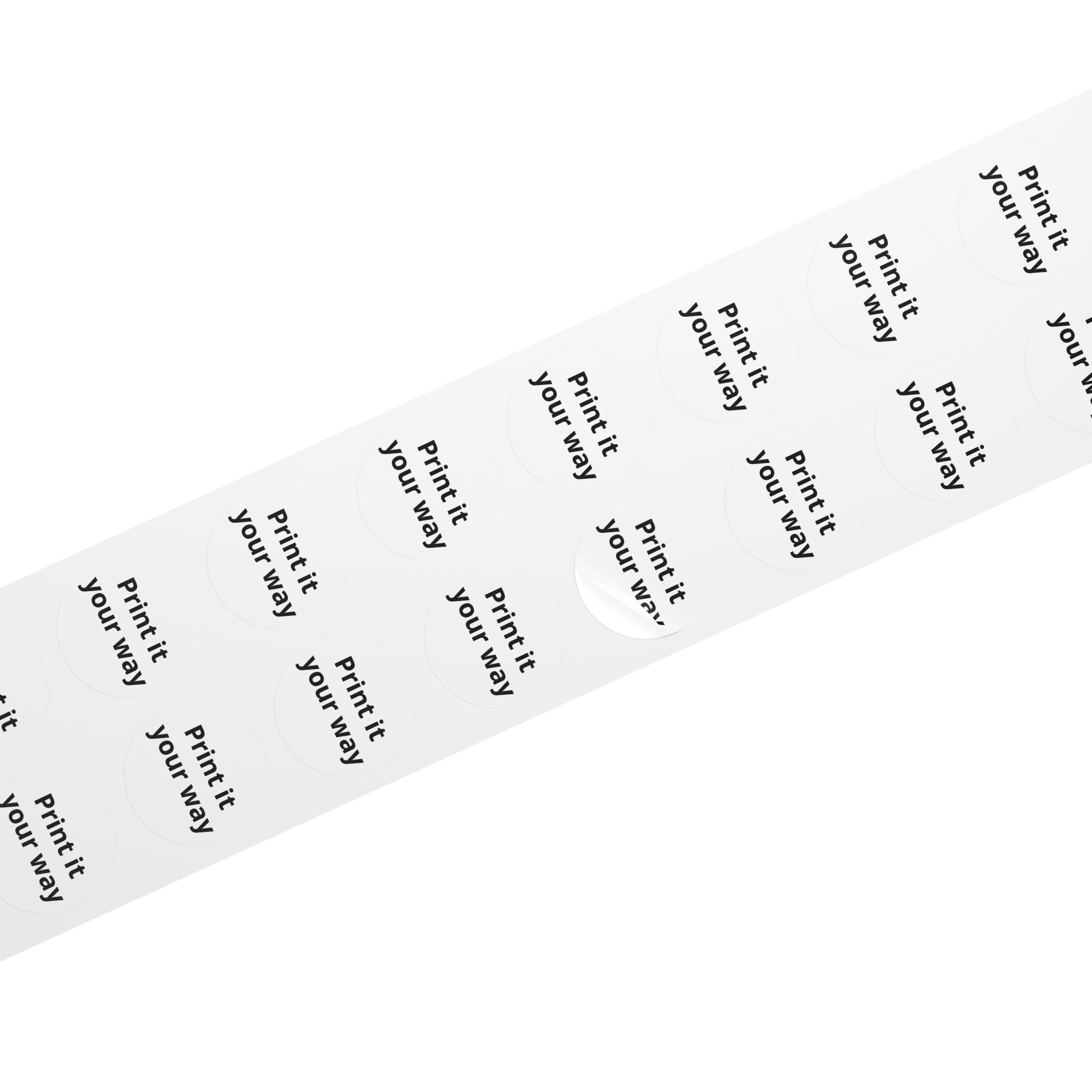 Round Sticker Label Rolls - Custom Printable 'Print it your way' Adhesive Labels