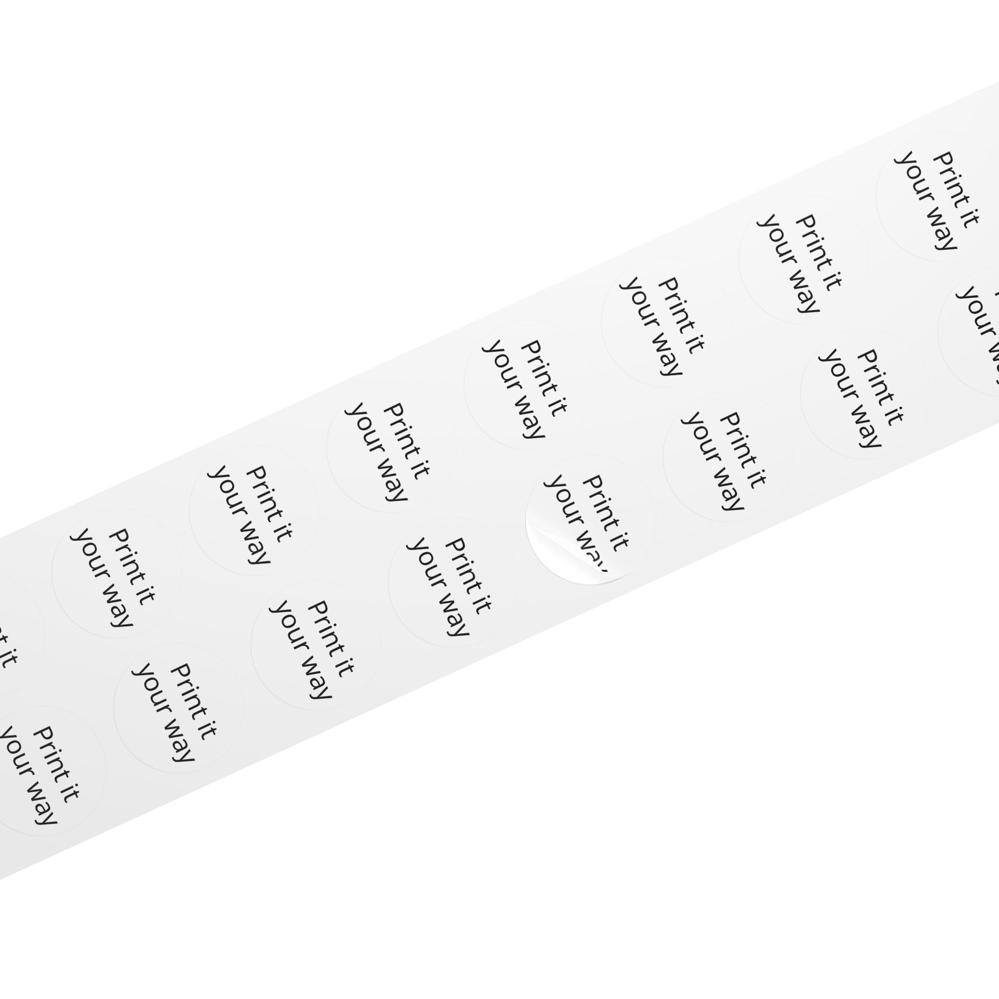 Round Sticker Label Rolls - Custom Printable 'Print it your way' Adhesive Labels