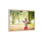 Framed Matte Canvas Photo Print — Autumn Child Playing in Leaves