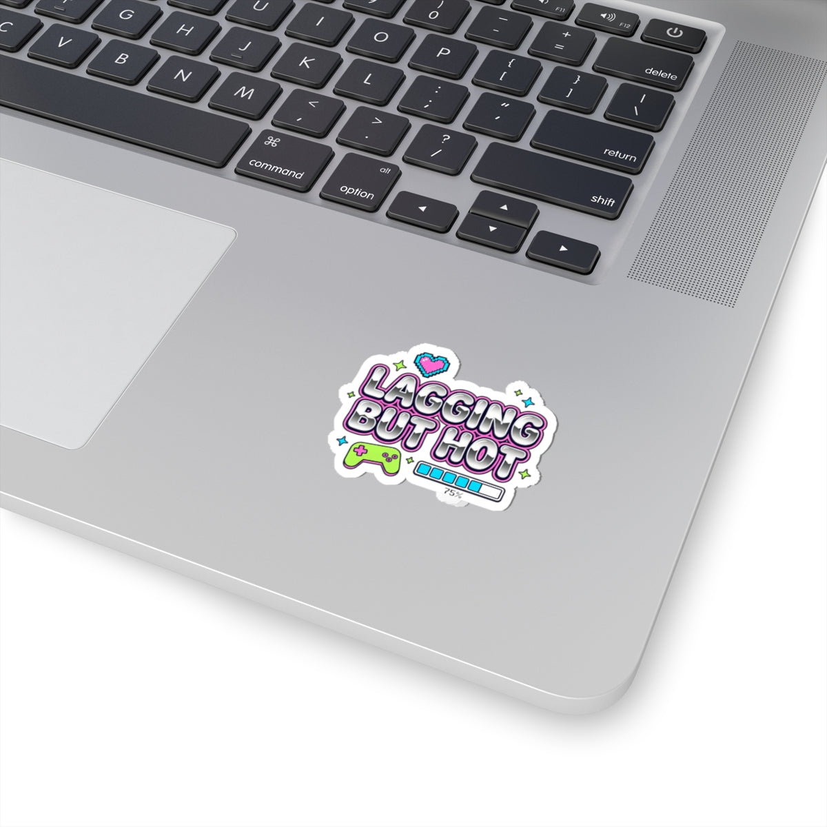 Lagging But Hot Kiss-Cut Sticker | Y2K, bubblegum glitter, cyber gamer