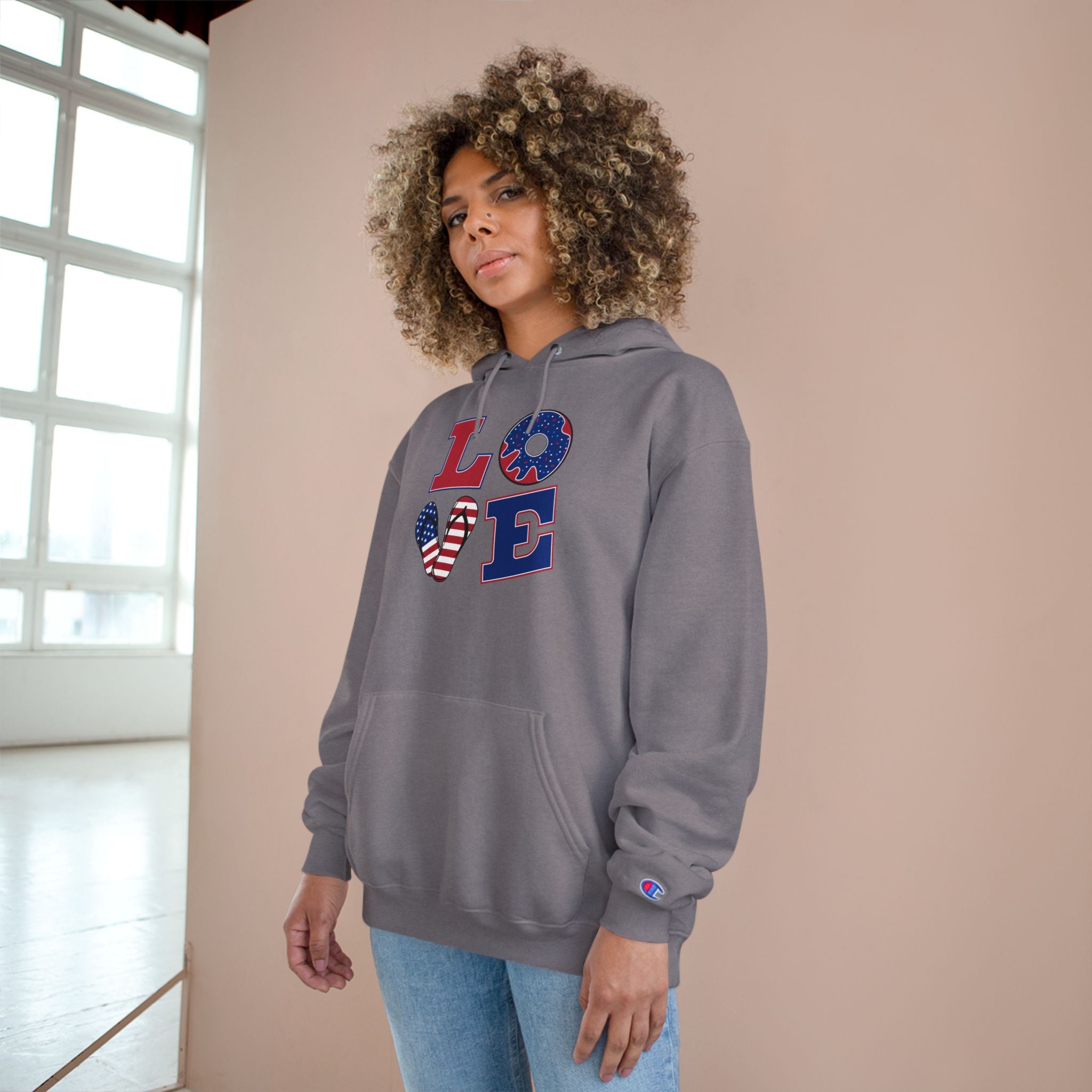 Patriotic LOVE Hoodie — USA Flag Letters & "You Won My Heart" Tic‑Tac‑Toe Back