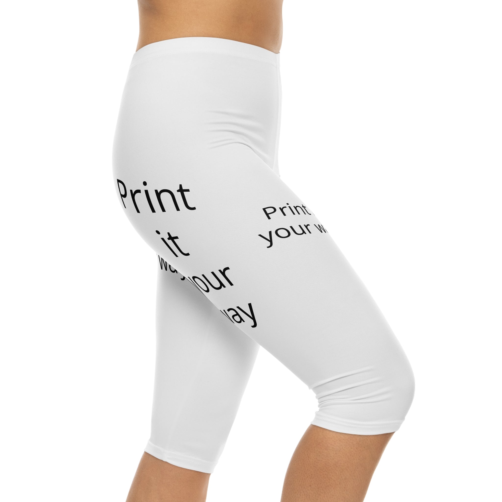 Capri Leggings — Custom “Print It Your Way” White Capri Leggings