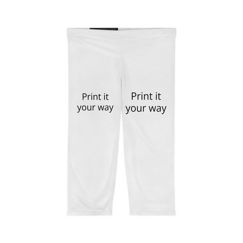 Capri Leggings — Custom “Print It Your Way” White Capri Leggings