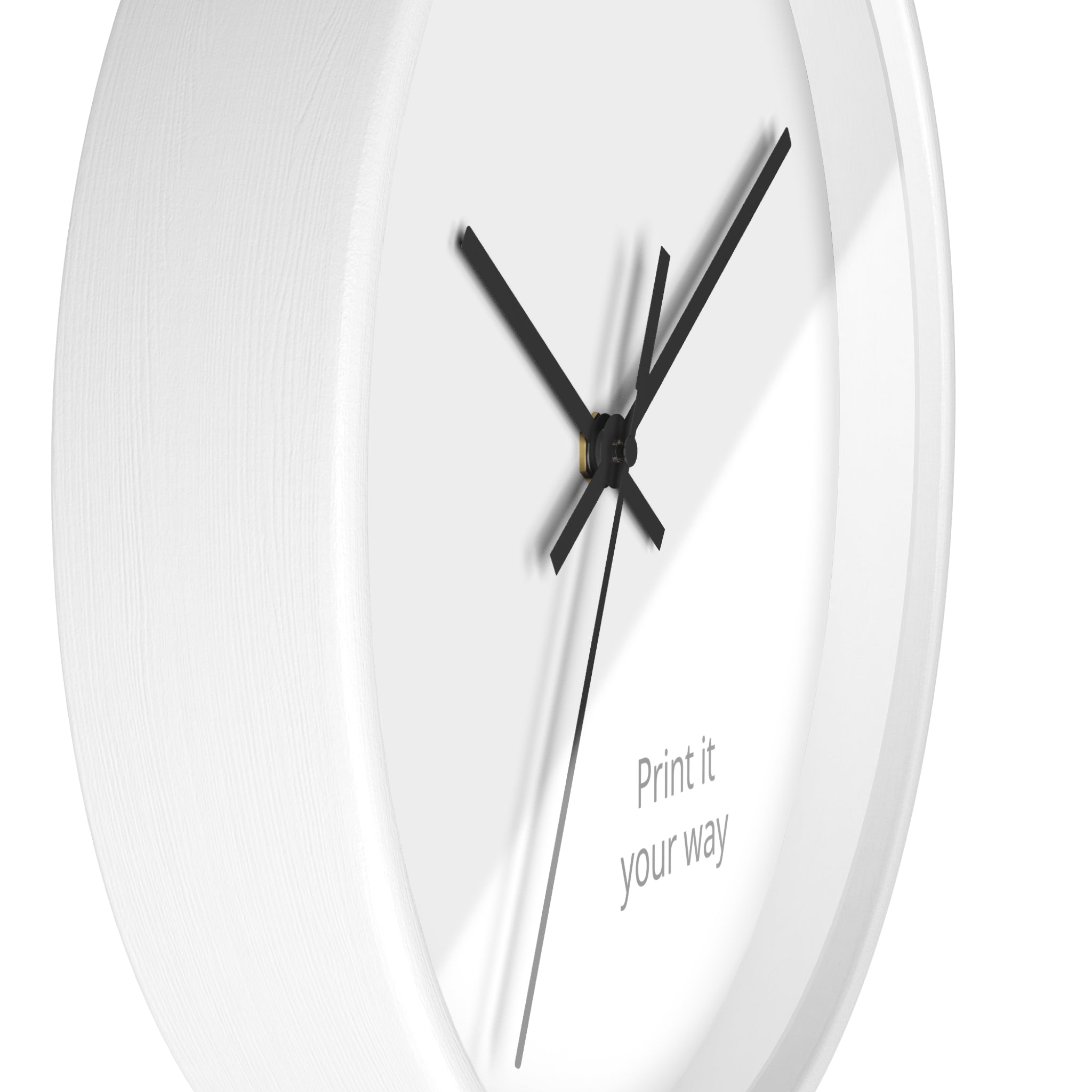 Minimal Custom Wall Clock — 'Print It Your Way' Modern White Face