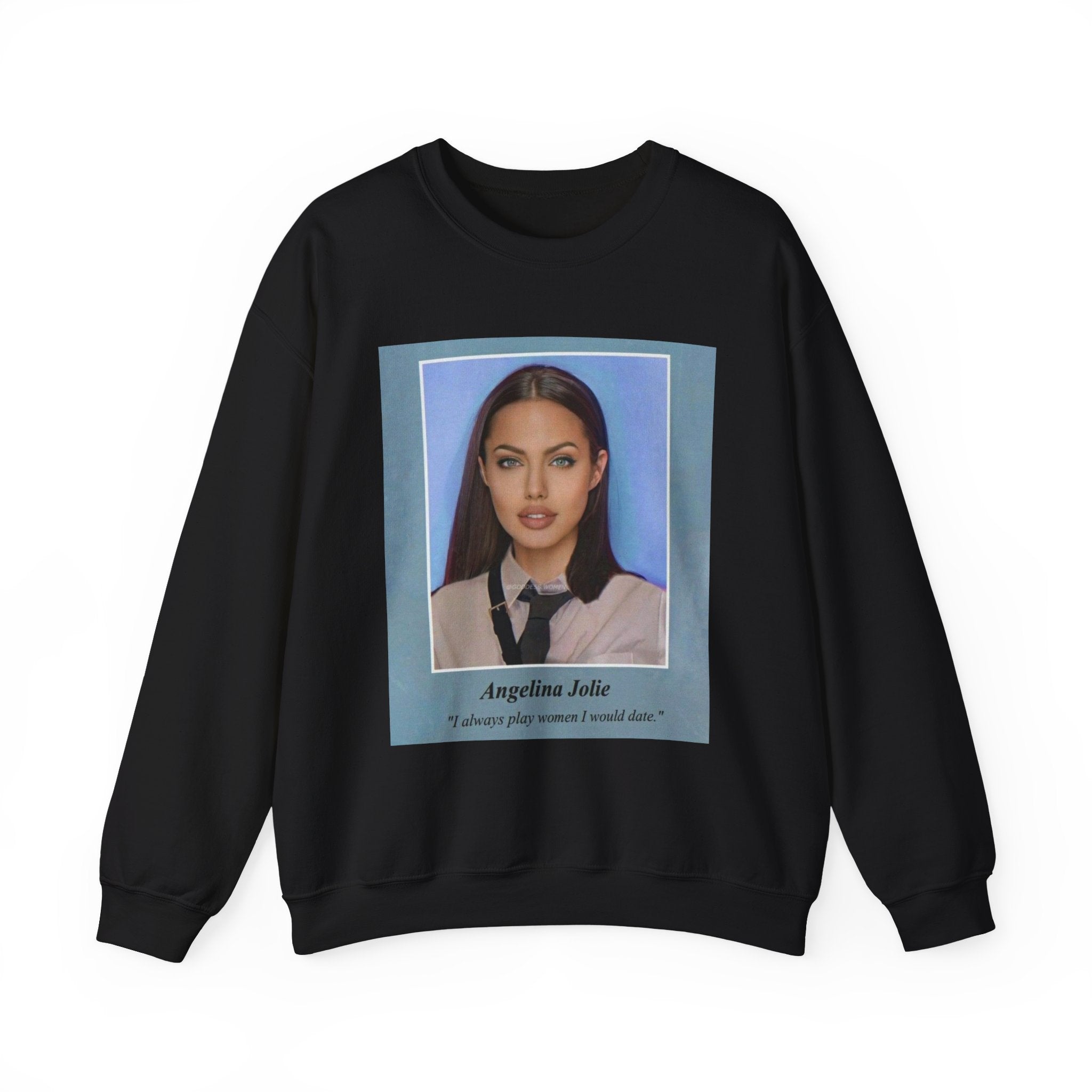 Graphic Crewneck Sweatshirt — Portrait Photo Print with Quote