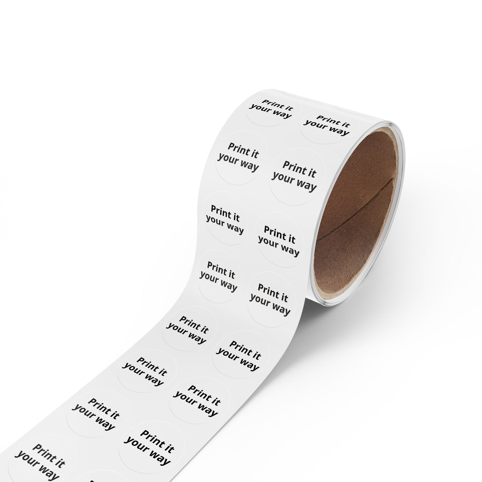 Round Sticker Label Rolls - Custom Printable 'Print it your way' Adhesive Labels