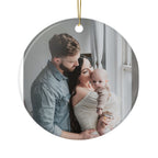 Personalized Family Photo Ceramic Ornament — Custom Holiday Keepsake