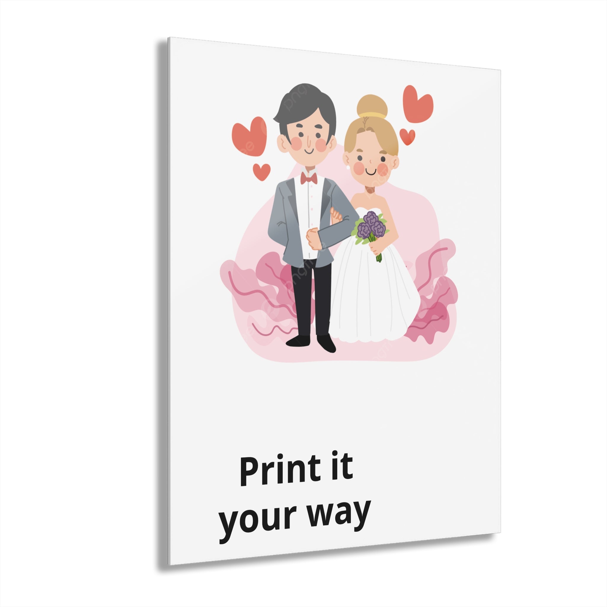 Wedding Couple Acrylic Print – Customizable French Cleat Wall Art