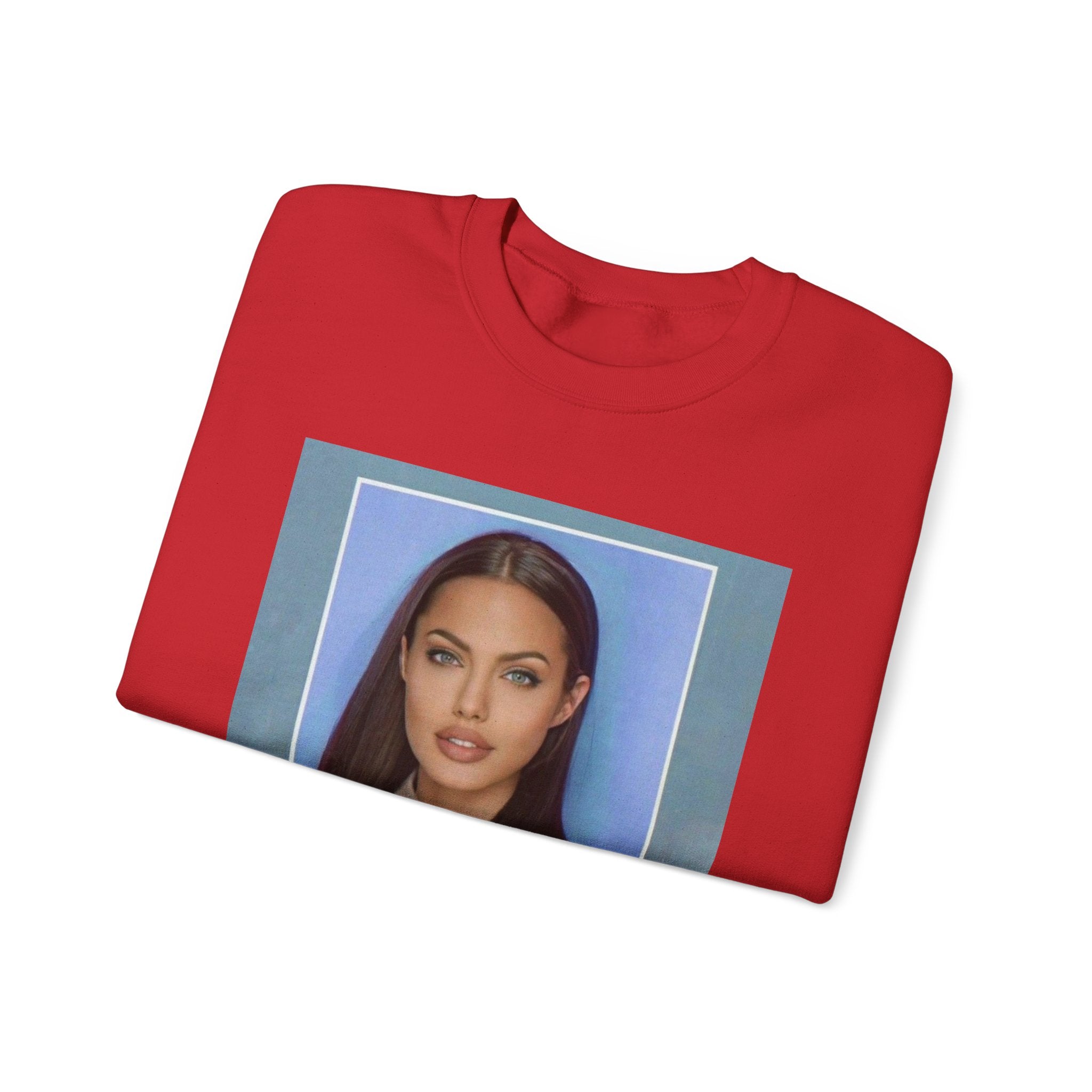 Graphic Crewneck Sweatshirt — Portrait Photo Print with Quote