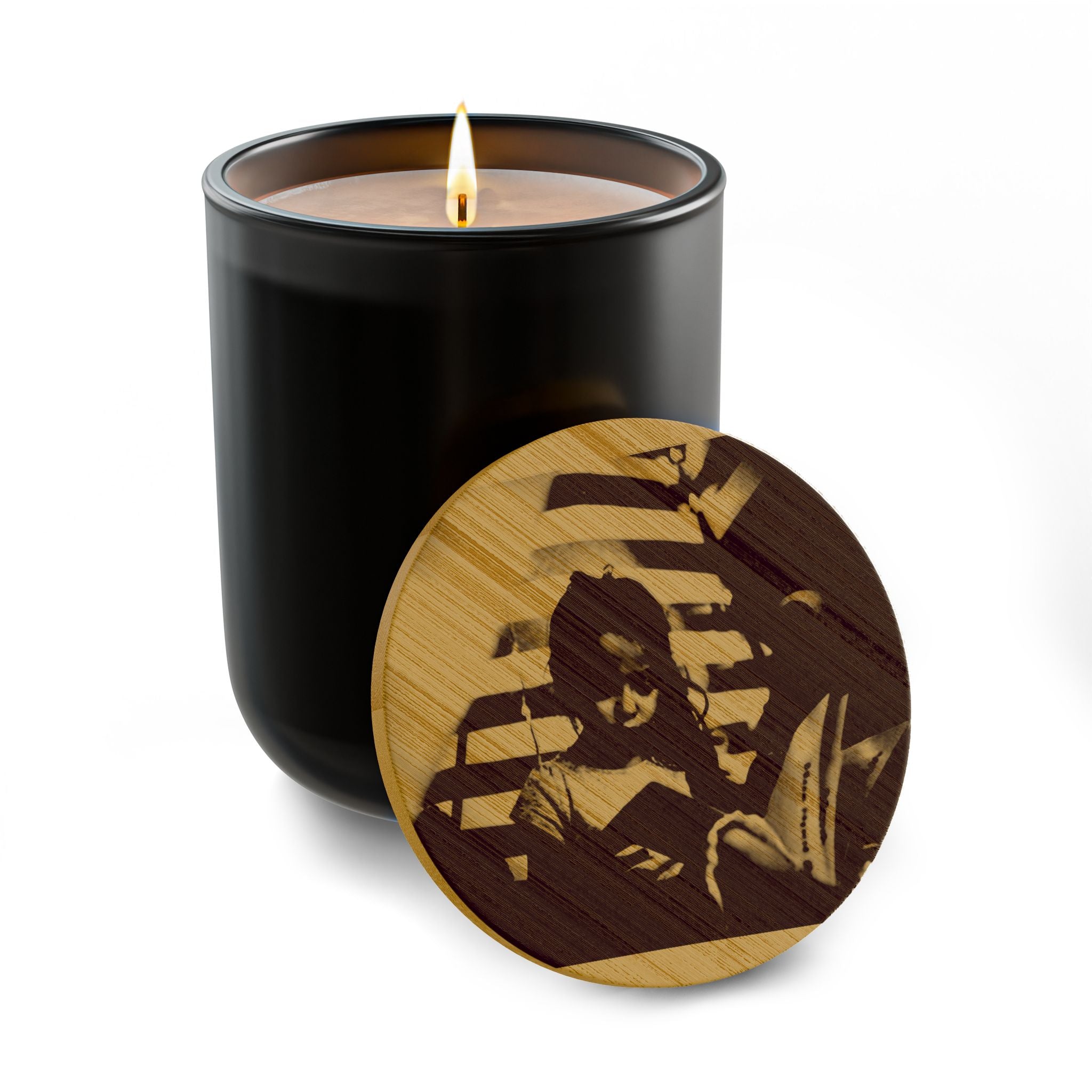 Engraved 14oz Scented Soy Candle — Hand-Poured Aromatic Candle with Custom Bamboo Lid