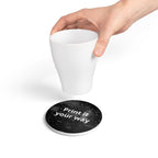 Ceramic Coaster — Black 'Print it your way' Custom Text Drink Coaster