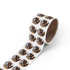 Round Pet Photo Sticker Roll — Custom Cute Cats & Dogs Label Stickers (Round)