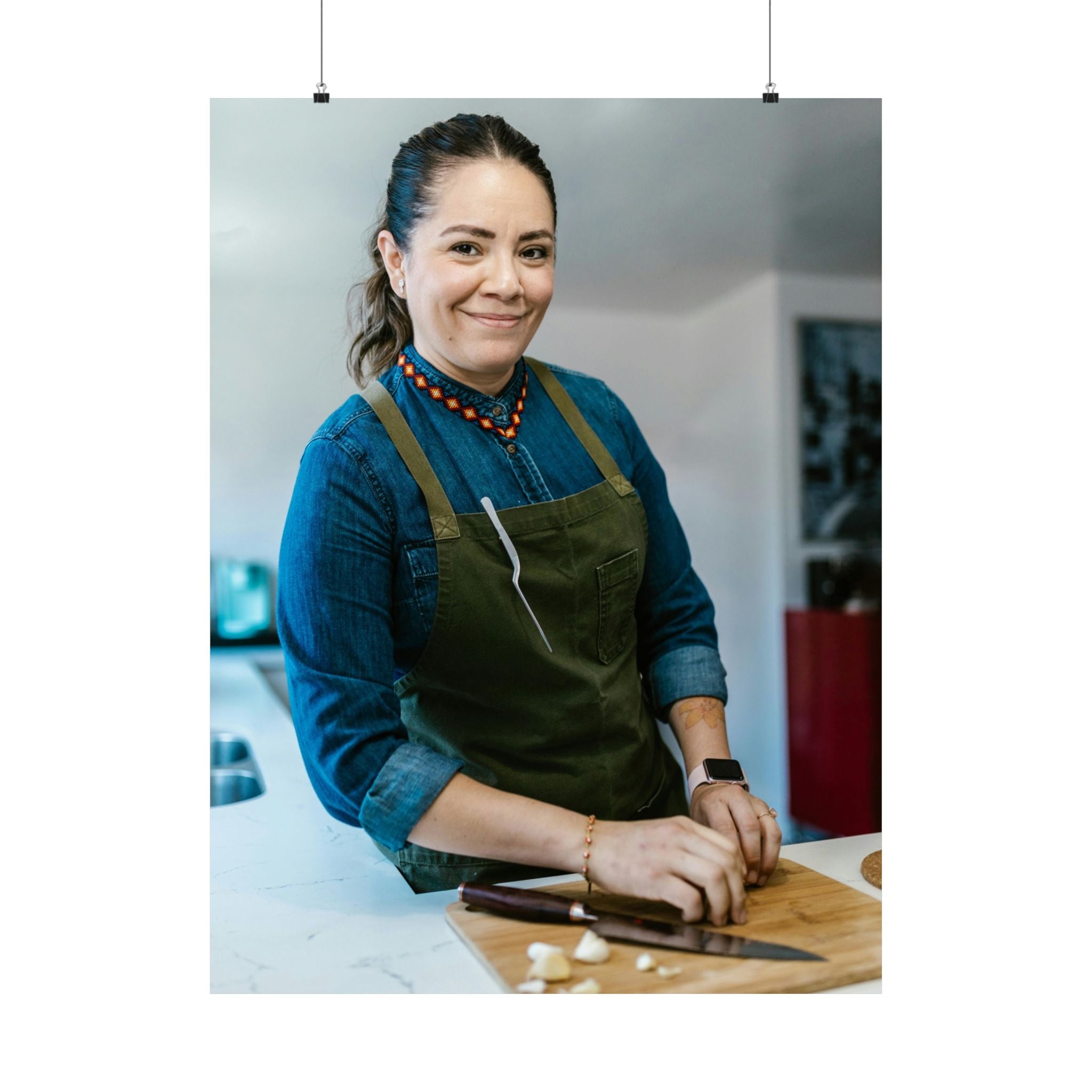 Matte Poster — Female Home Chef Portrait Kitchen Wall Art