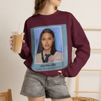Graphic Crewneck Sweatshirt — Portrait Photo Print with Quote