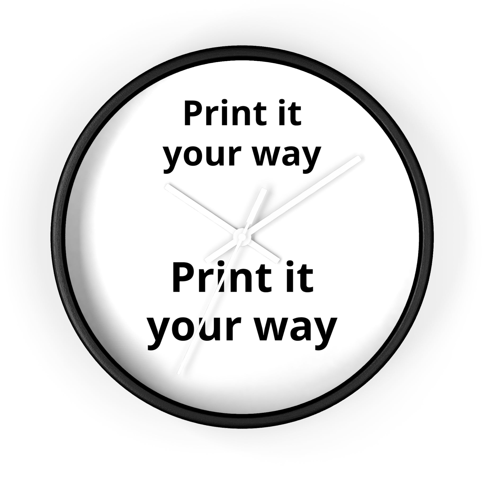 Minimalist "Print It Your Way" Wall Clock — Modern Monochrome Home Decor