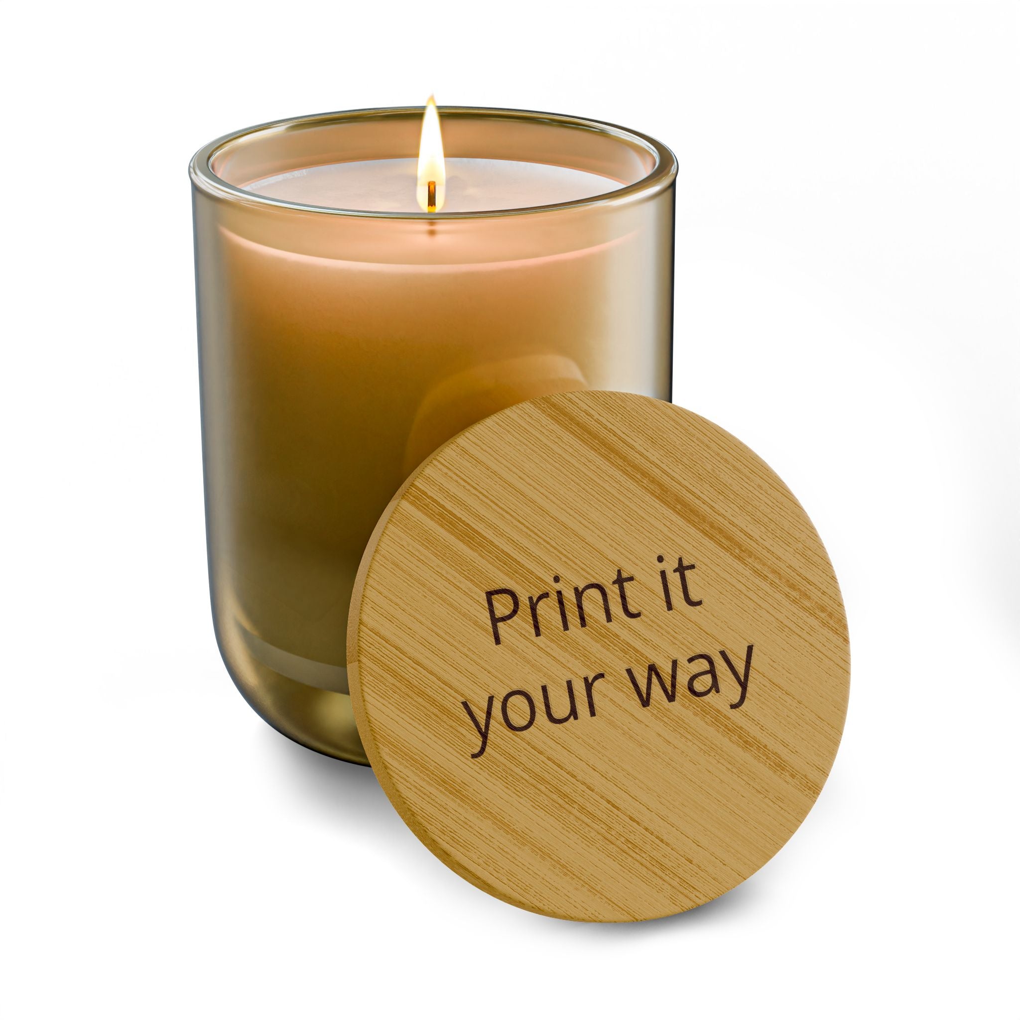 Engraved 14oz Scented Soy Candle — Custom "Print it your way" Bamboo Lid