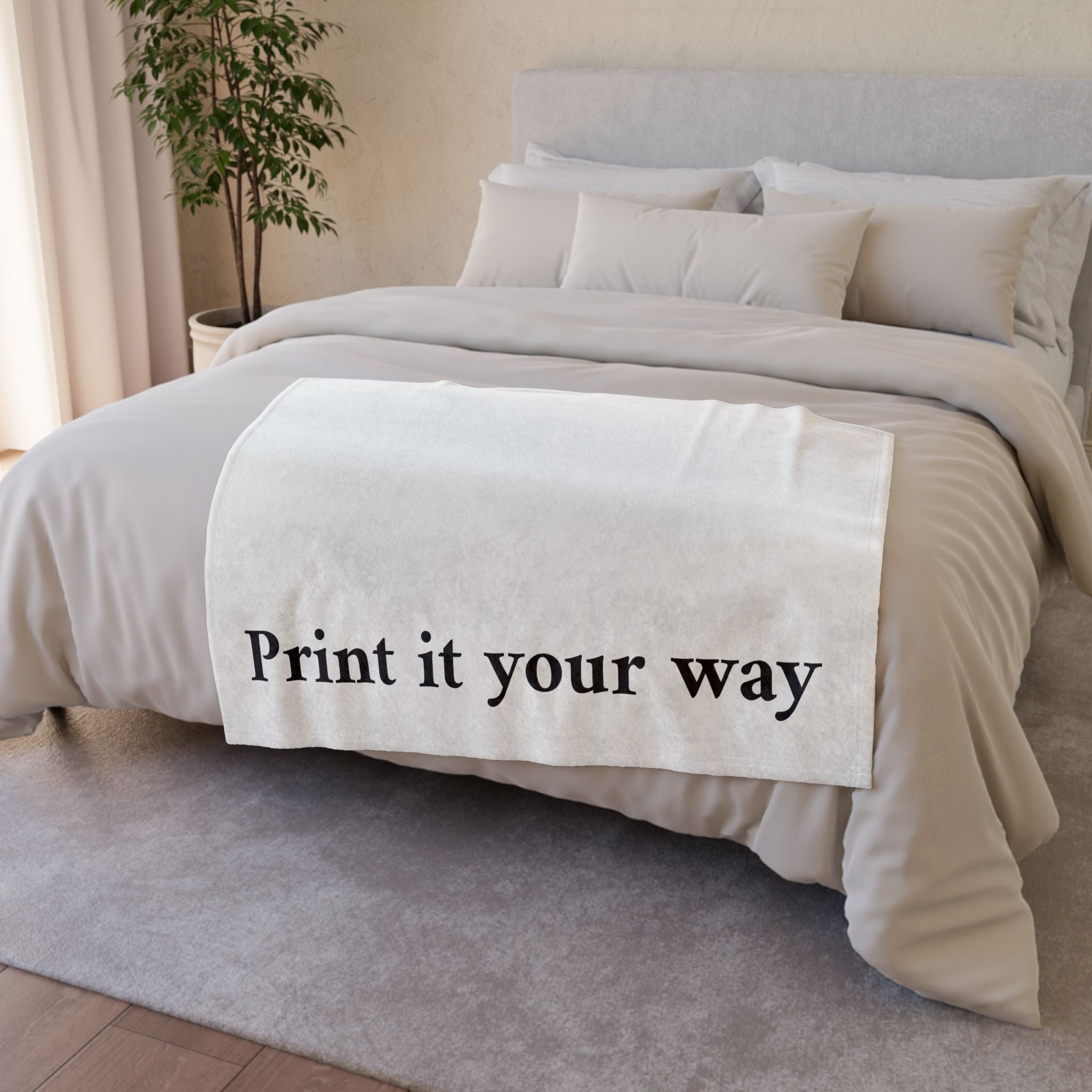 Customizable Soft Polyester Blanket — "Print It Your Way" Personalized Throw