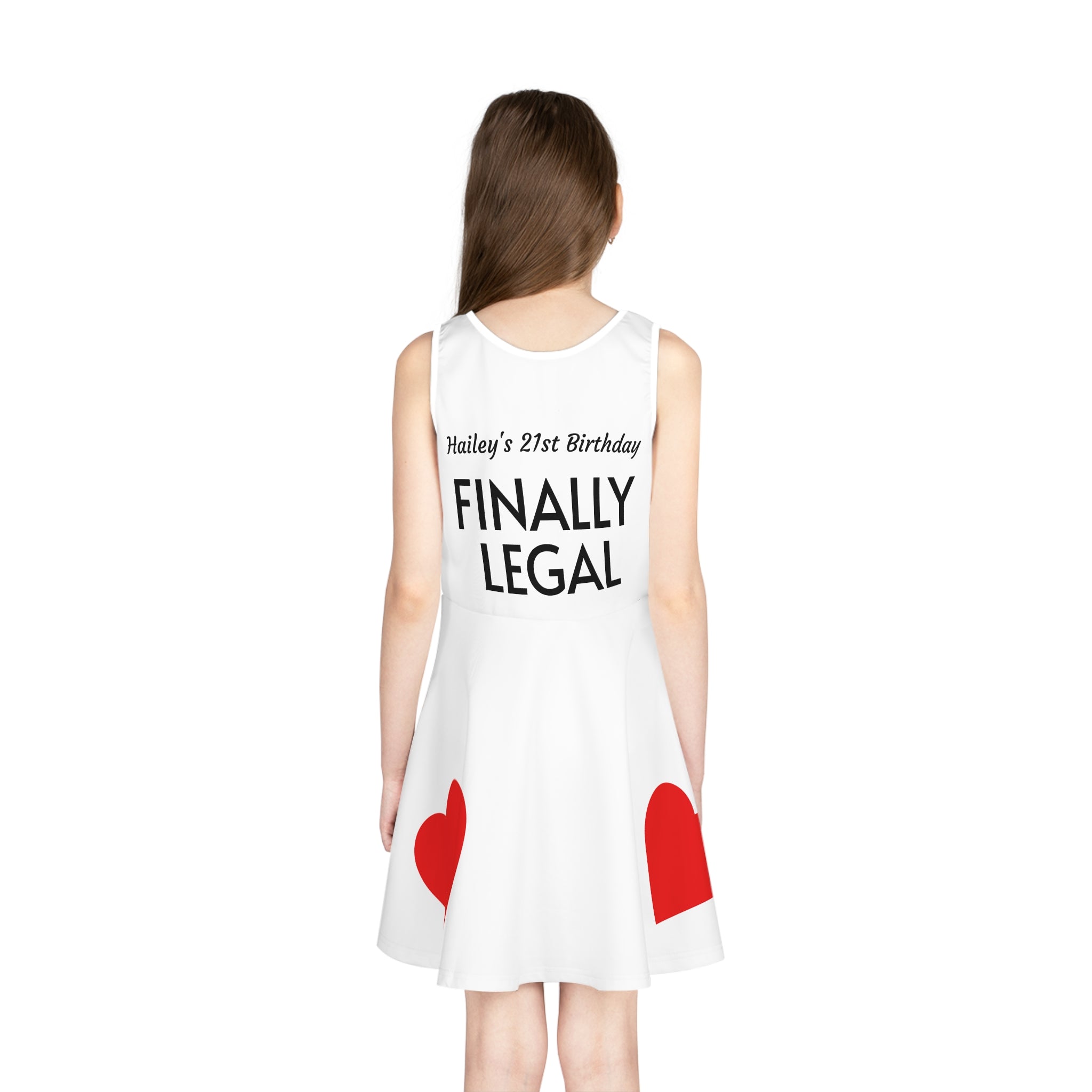 Girls' Sundress — 'Bee Cool' & 'Finally Legal' Heart Print Sleeveless Dress