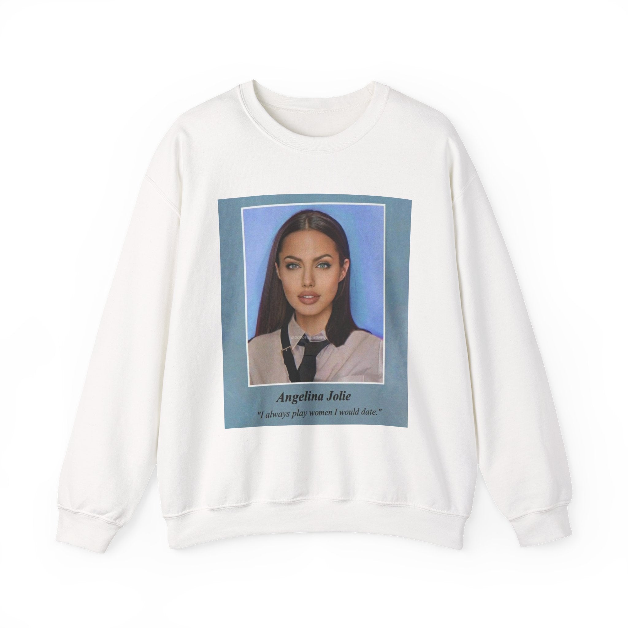 Graphic Crewneck Sweatshirt — Portrait Photo Print with Quote