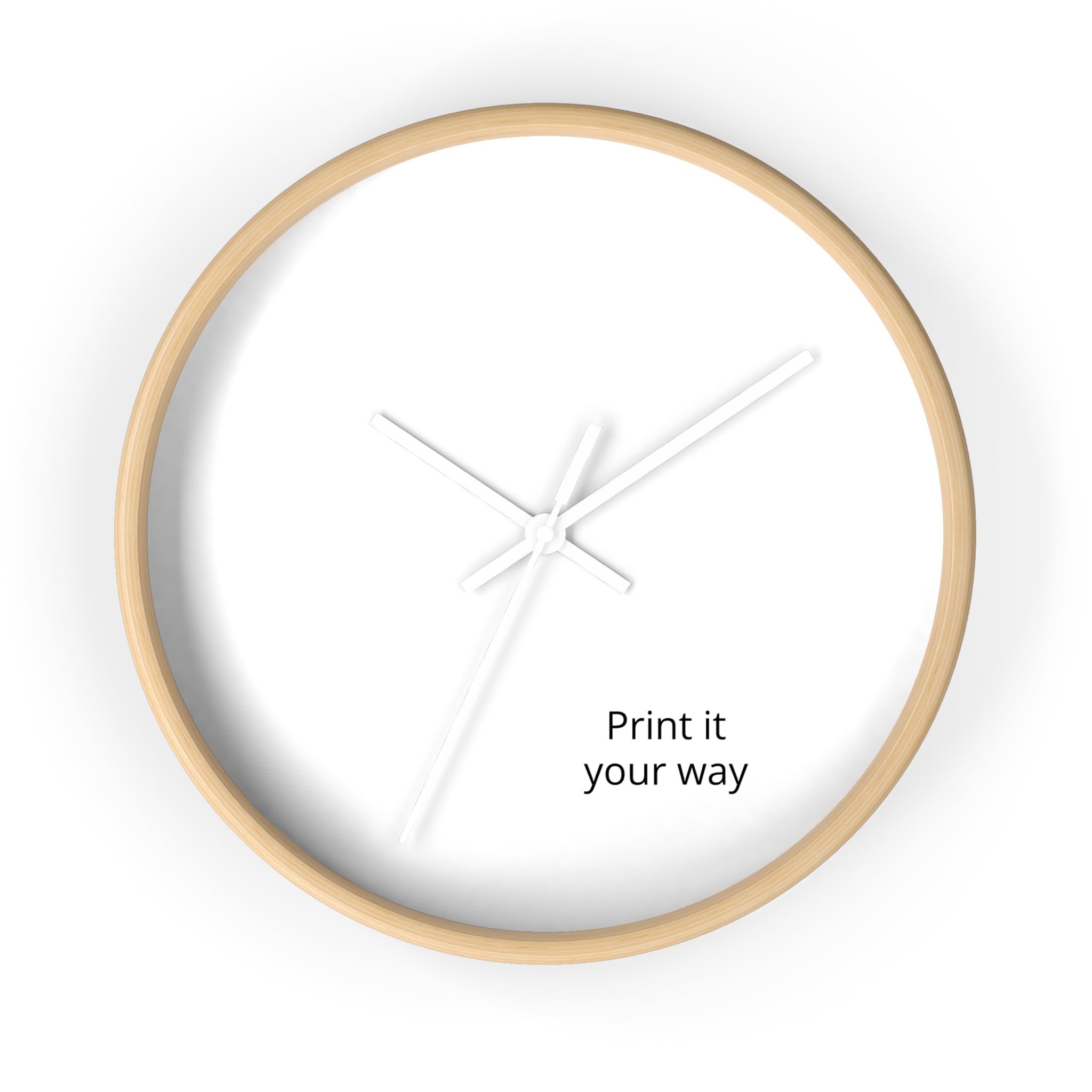 Minimal Custom Wall Clock — 'Print It Your Way' Modern White Face