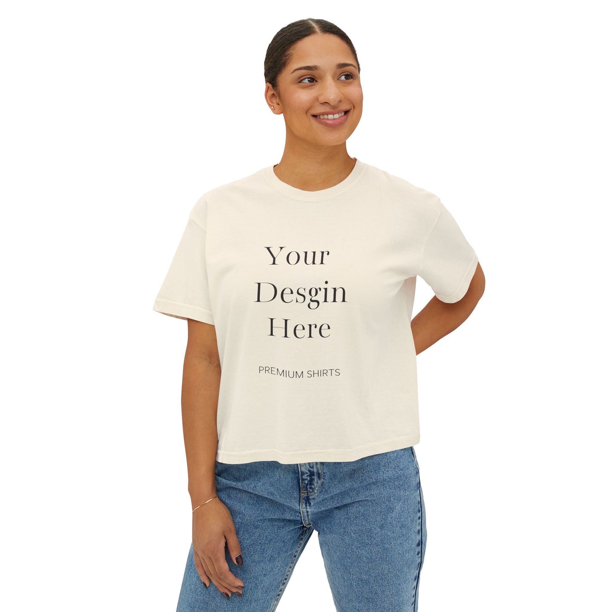 Boxy Tee — Minimal Women's Cropped T-Shirt (Custom Design)