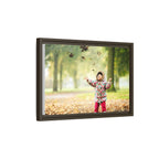Framed Matte Canvas Photo Print — Autumn Child Playing in Leaves