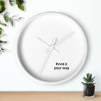 Minimal Custom Wall Clock — 'Print It Your Way' Modern White Face
