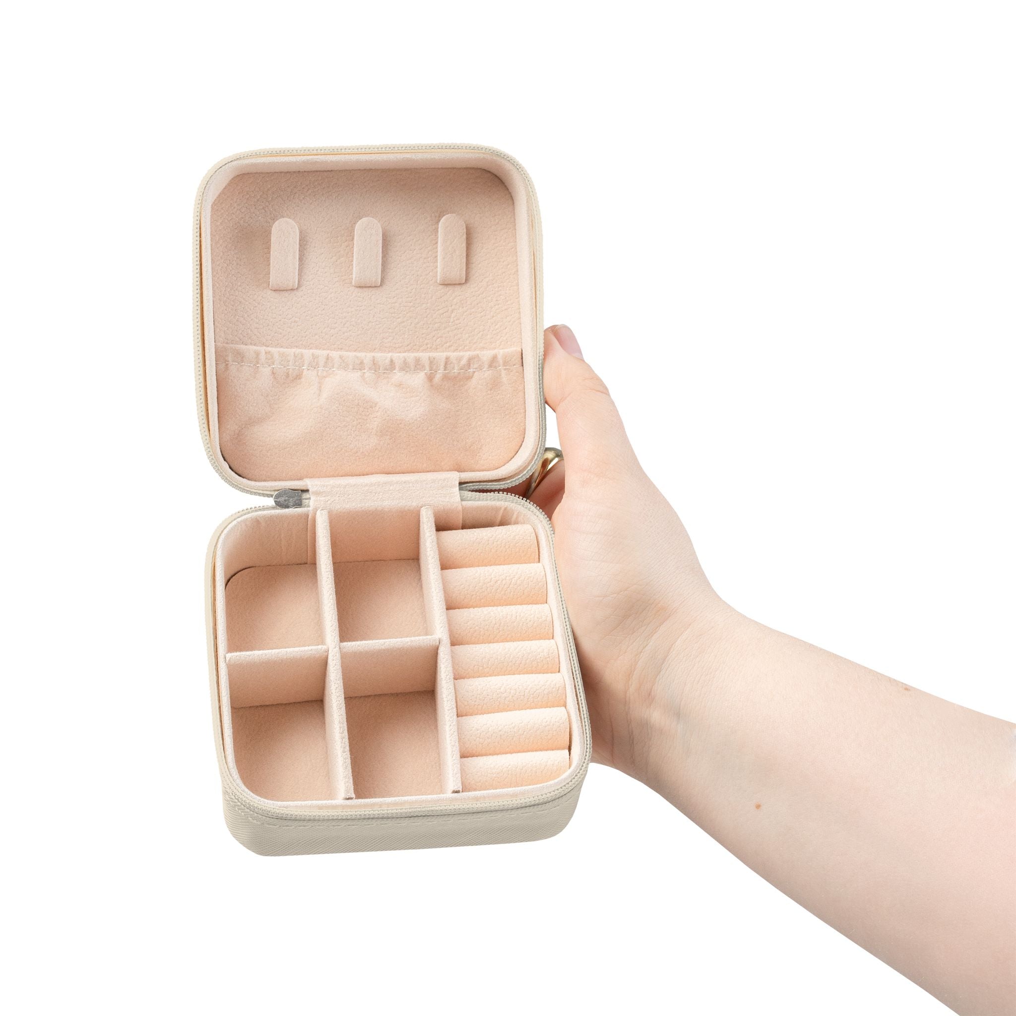 Compact Jewelry Travel Case — Personalized Portrait Pink Travel Jewelry Organizer